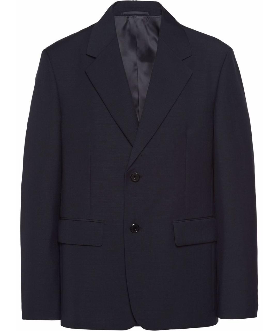PRADA Синий шерстяной пиджак, фото 1