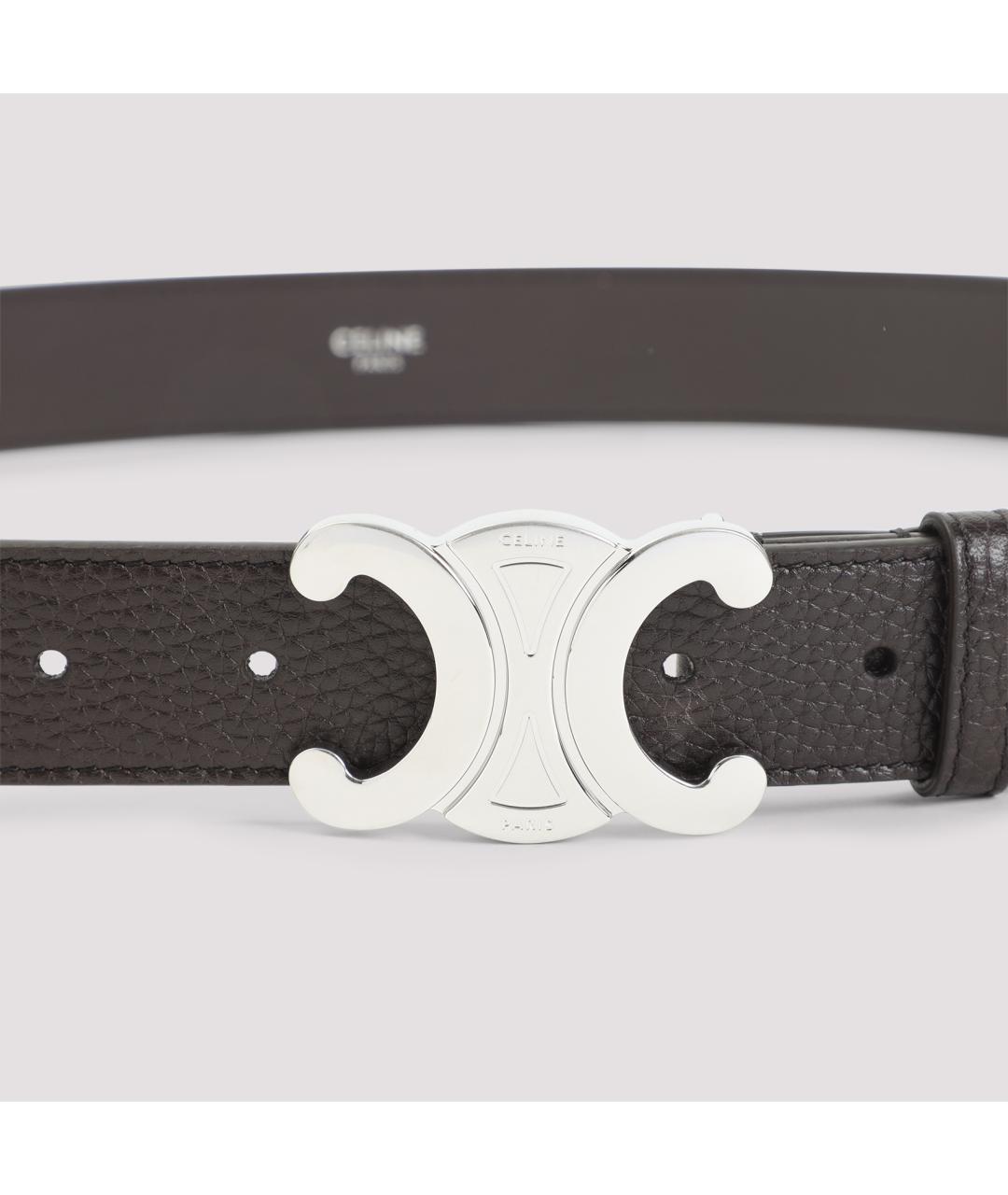 CELINE Коричневый кожаный ремень, фото 2