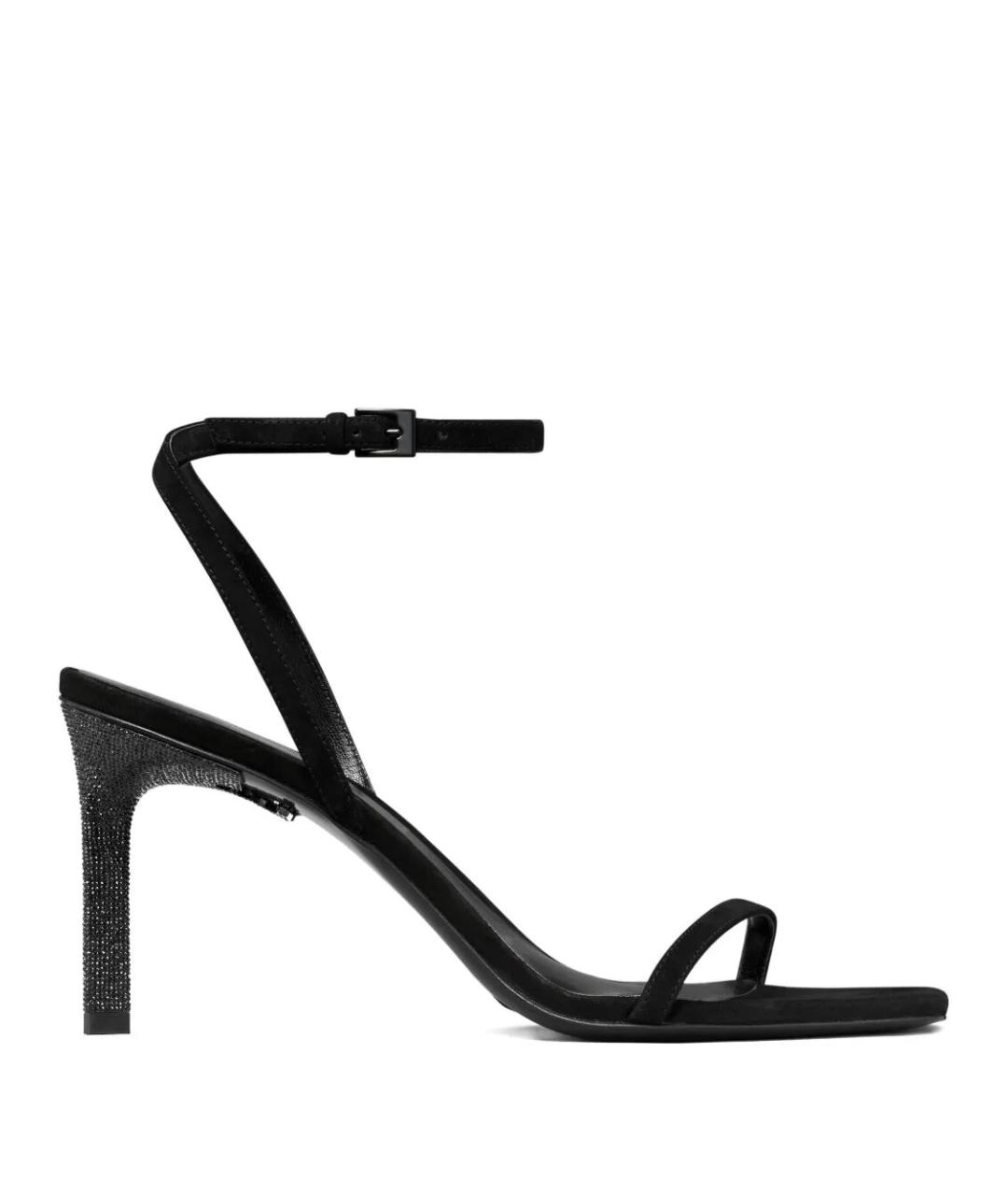 TORY BURCH Черные кожаные босоножки, фото 1