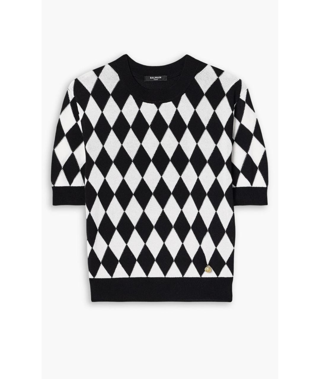 BALMAIN Черный хлопковый джемпер / свитер, фото 4