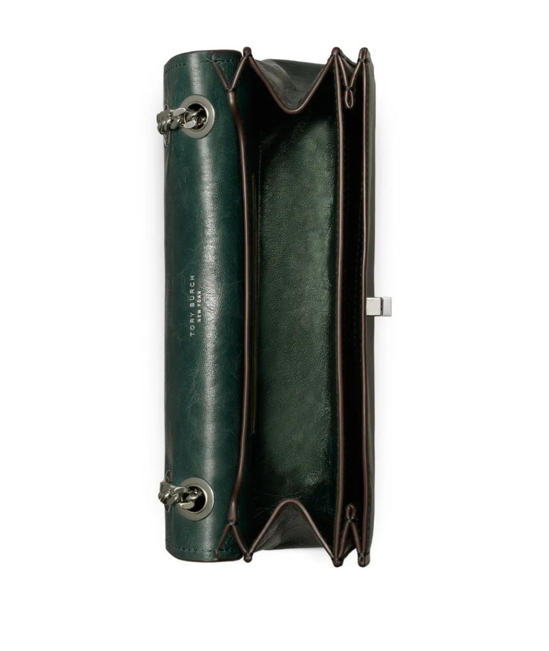 TORY BURCH Зеленая кожаная сумка через плечо, фото 5