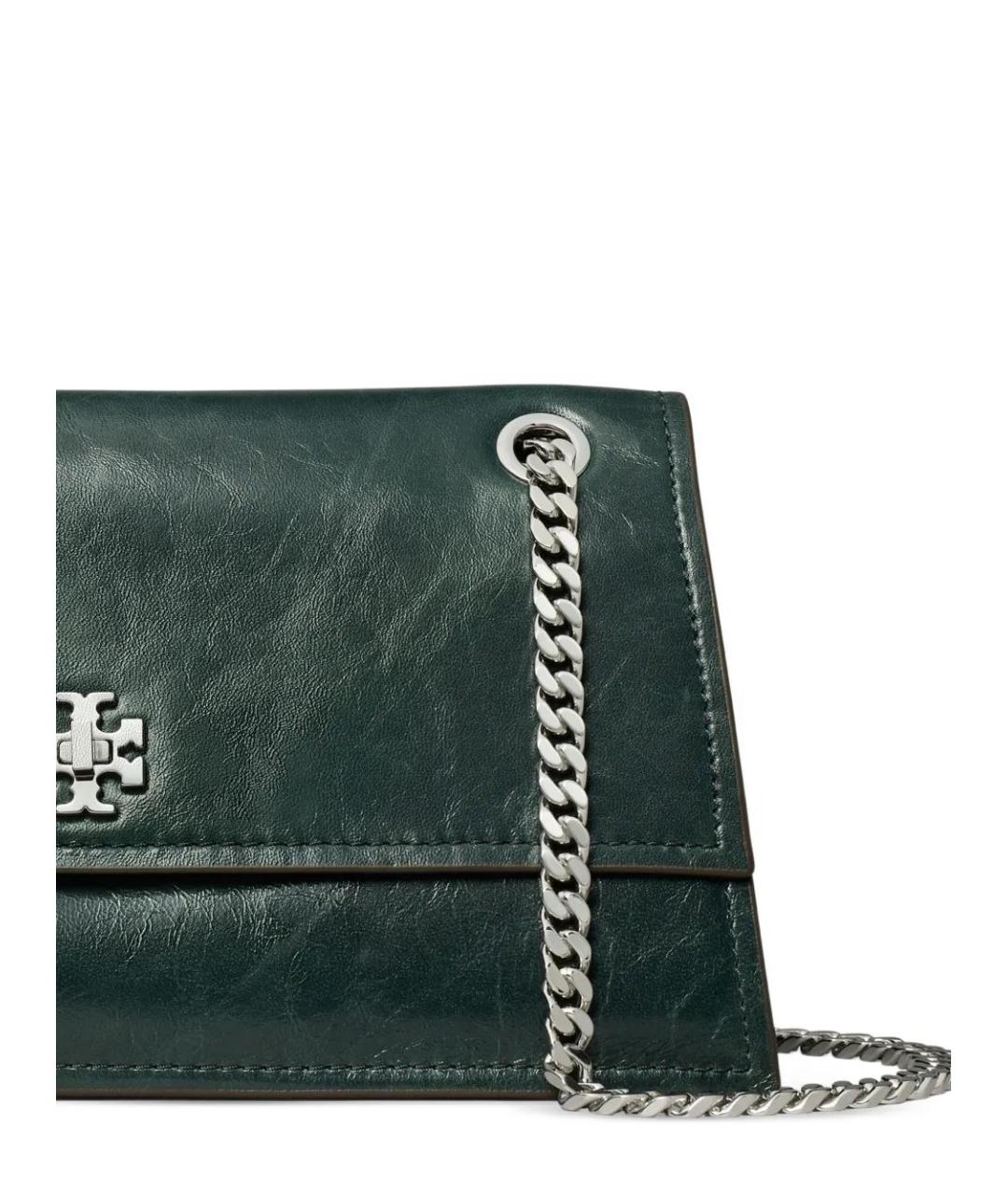 TORY BURCH Зеленая кожаная сумка через плечо, фото 4