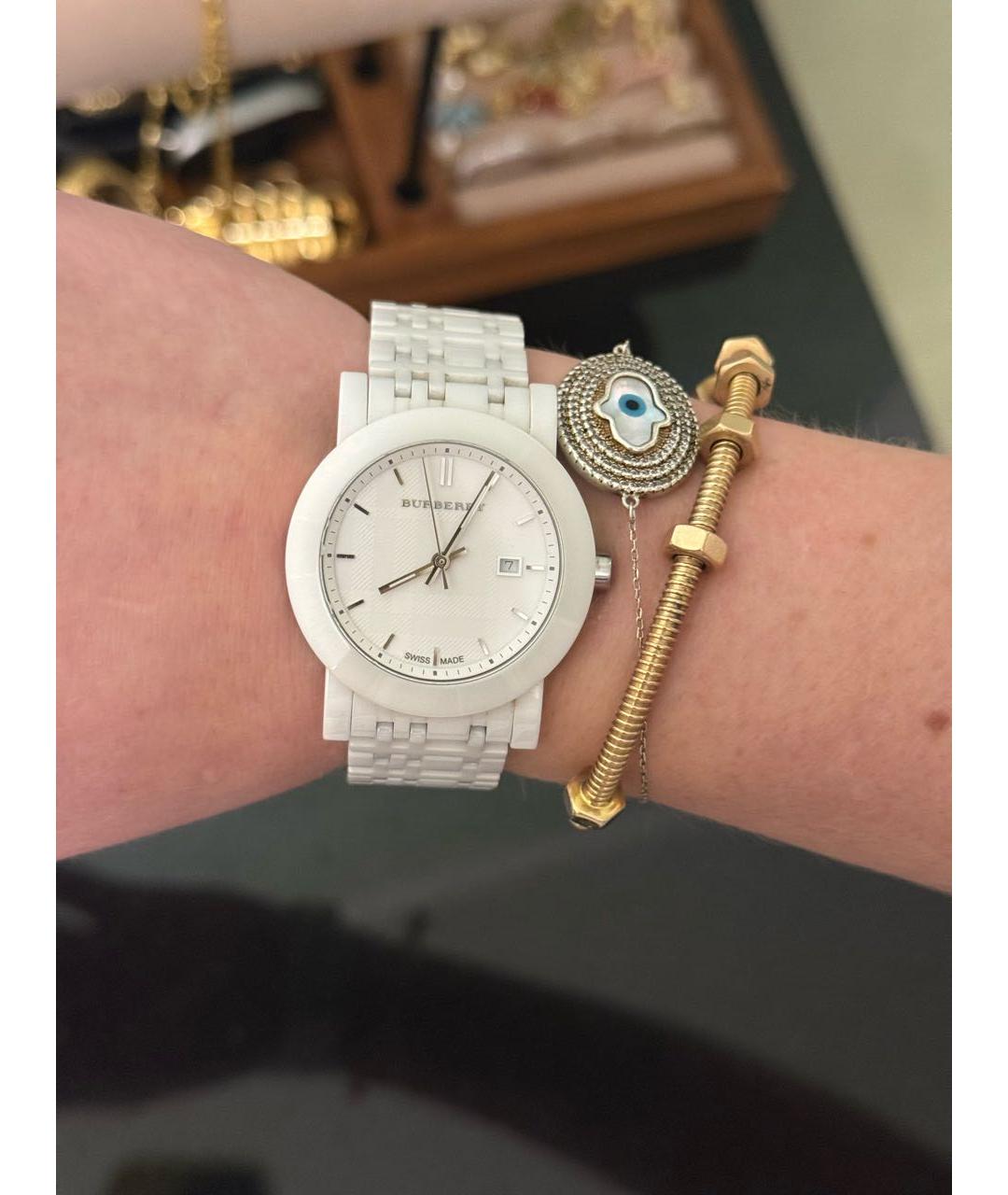 BURBERRY Белые керамические часы, фото 5