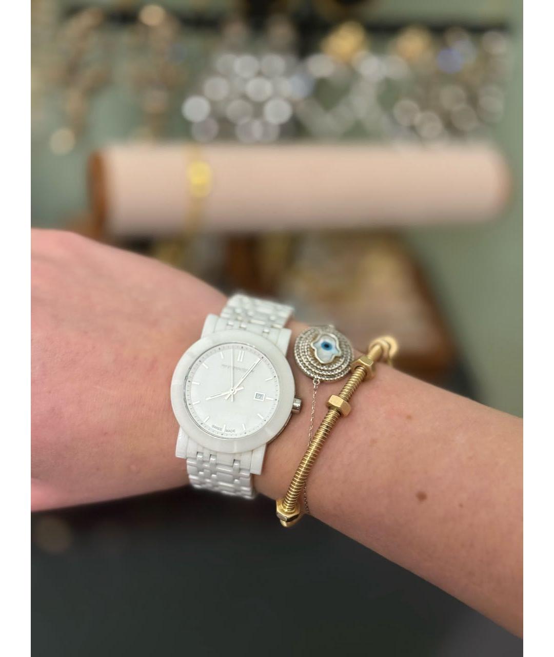 BURBERRY Белые керамические часы, фото 6