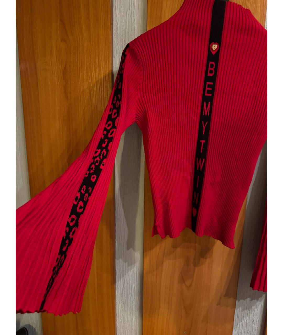 TWIN-SET Красная вискозная водолазка, фото 3