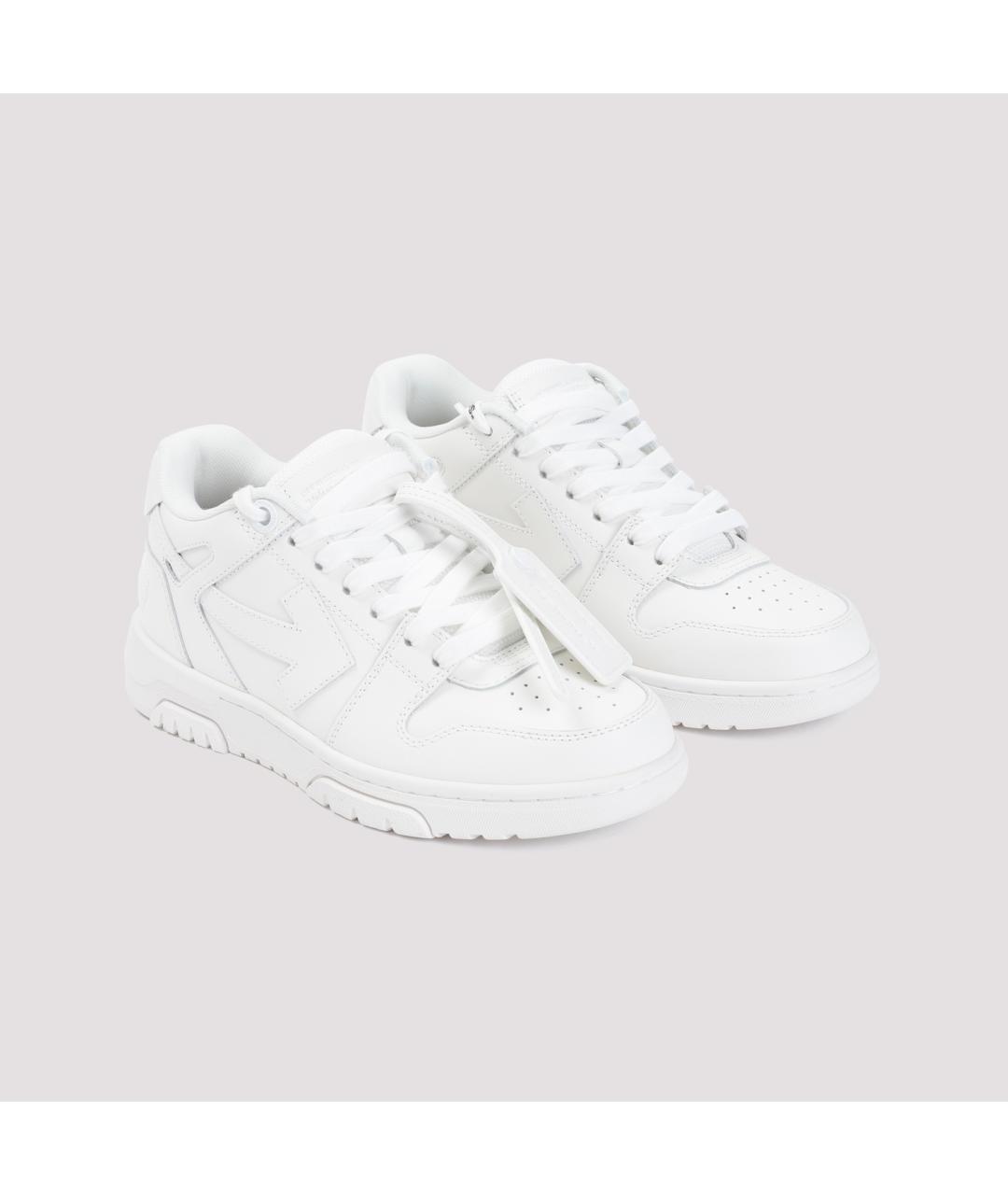 OFF-WHITE Белые кожаные кроссовки, фото 4