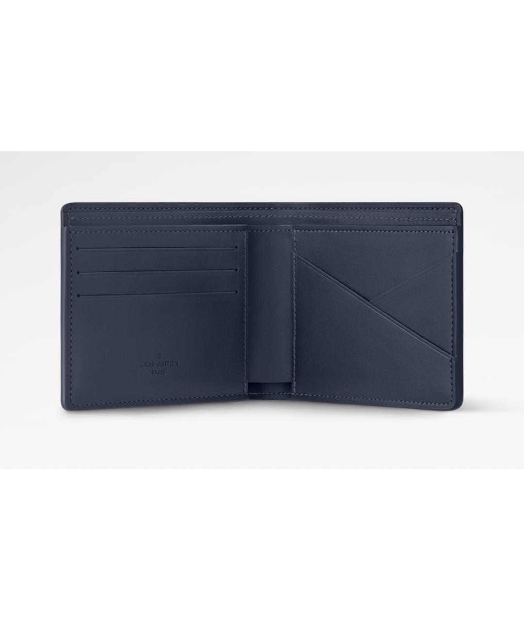 LOUIS VUITTON Синий кожаный кошелек, фото 3