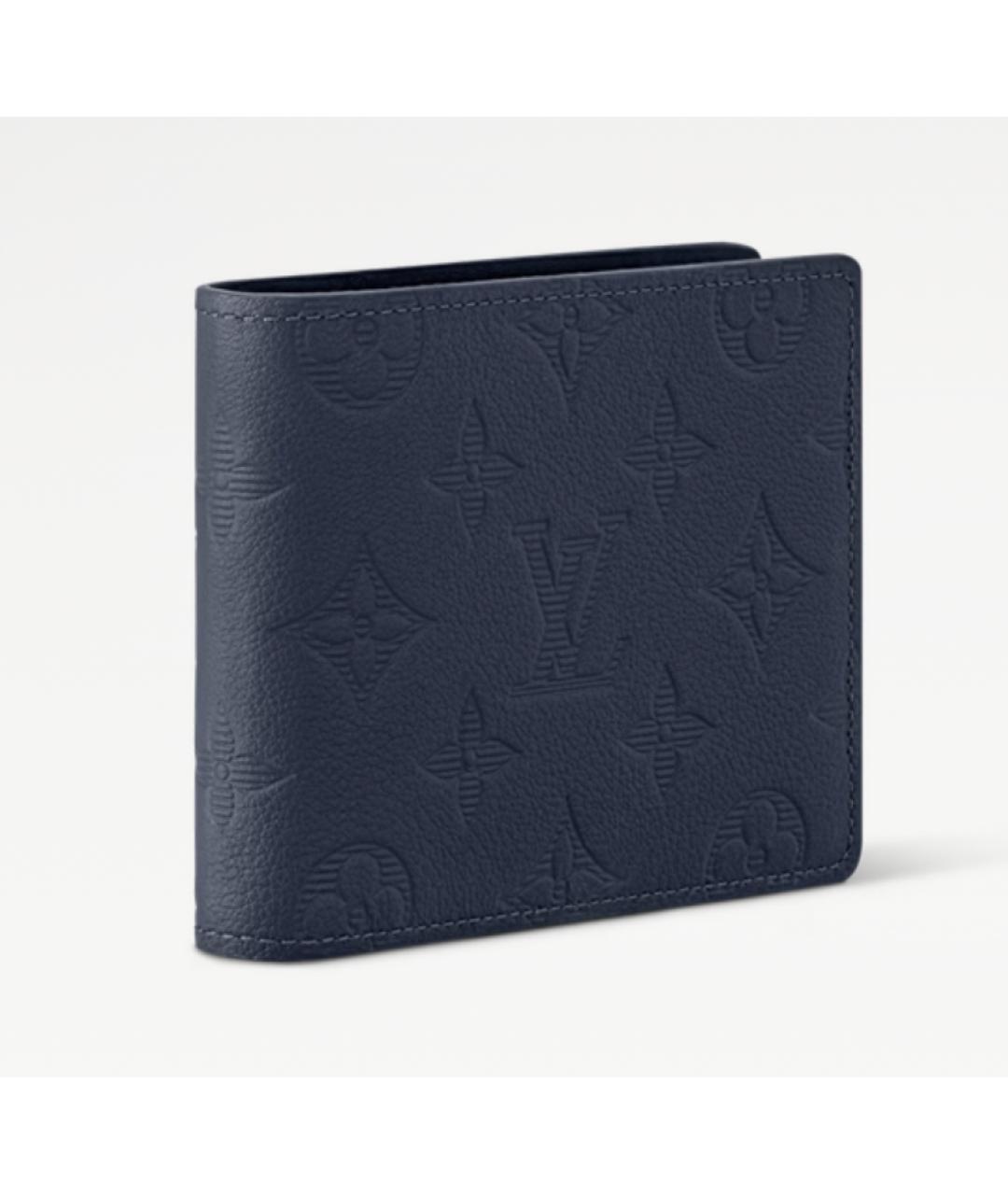LOUIS VUITTON Синий кожаный кошелек, фото 2