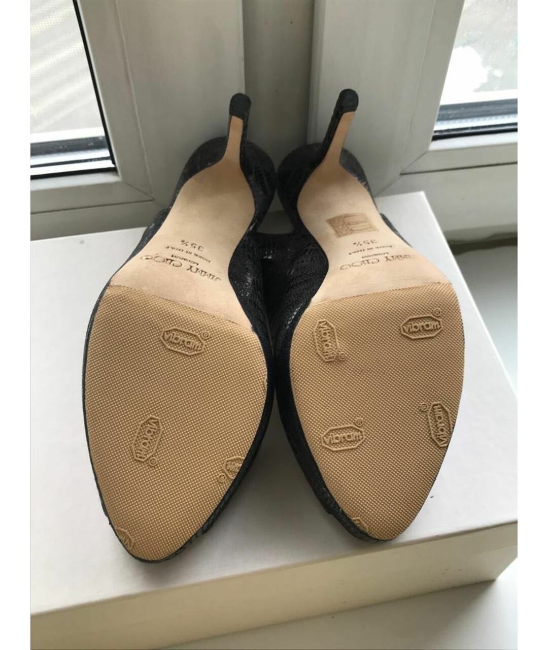 JIMMY CHOO Антрацитовые туфли из экзотической кожи, фото 3