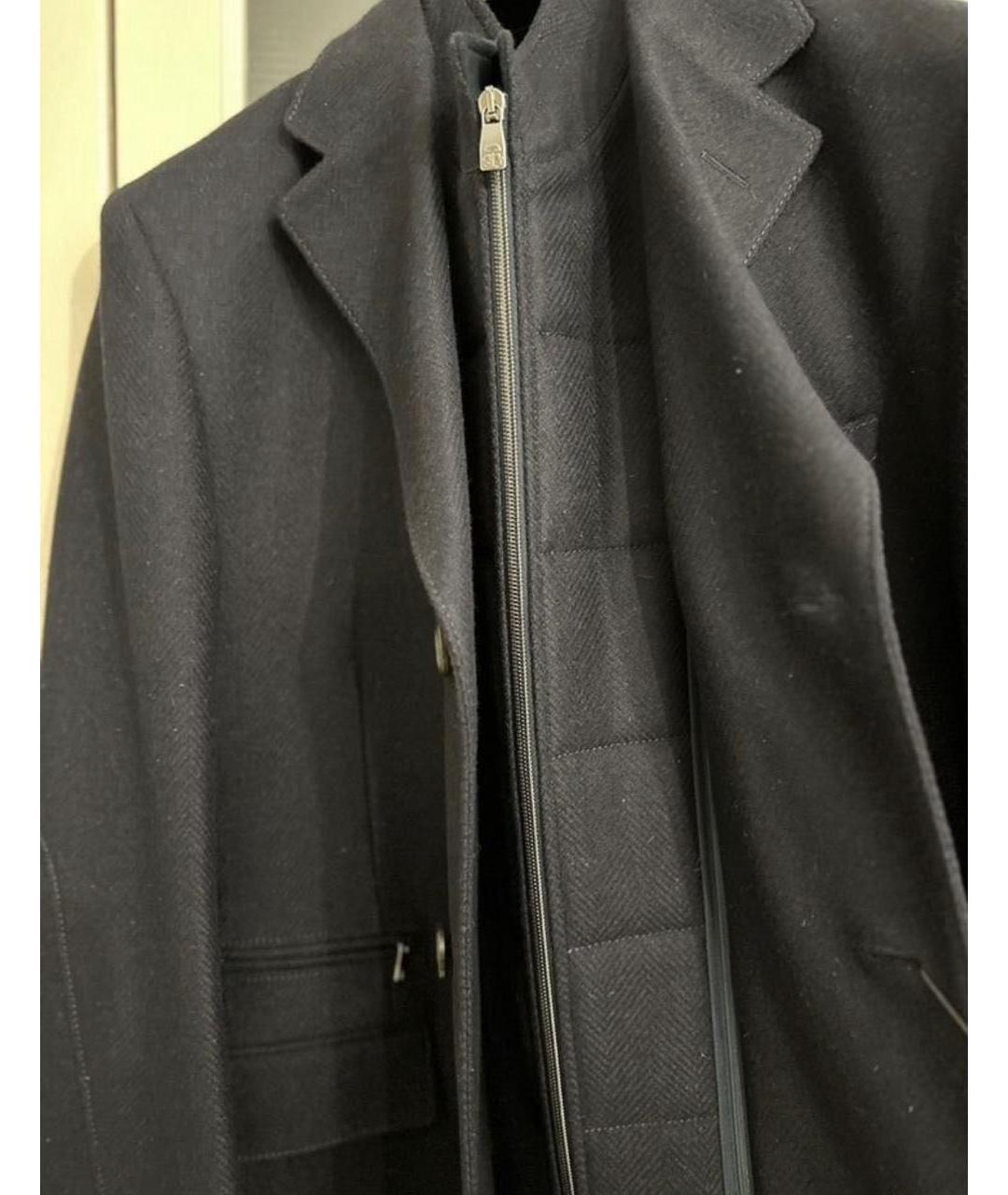 CORNELIANI Темно-синее шерстяное пальто, фото 3