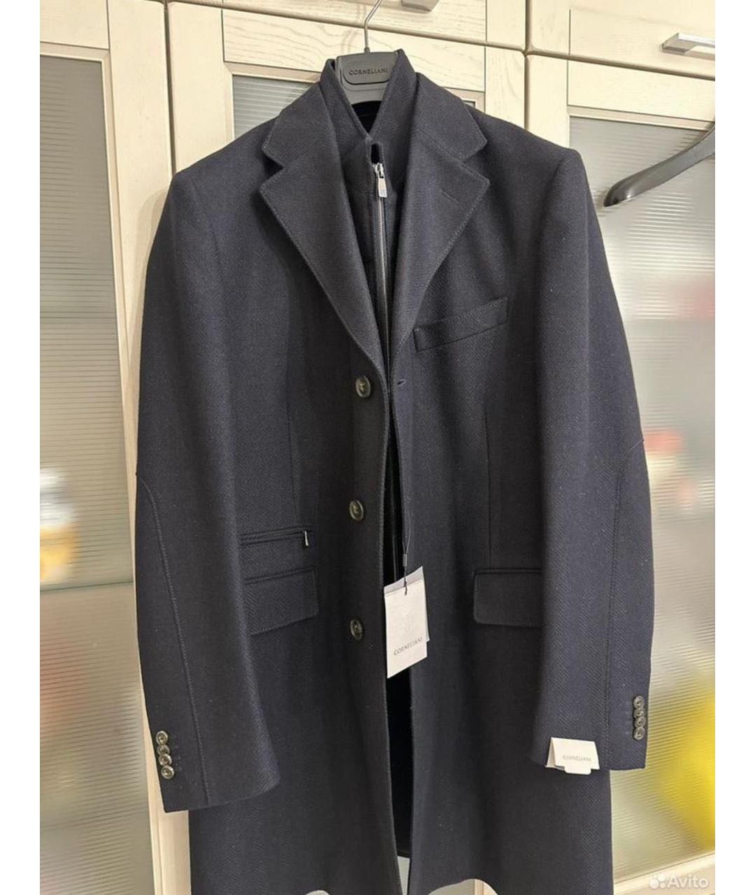 CORNELIANI Темно-синее шерстяное пальто, фото 6