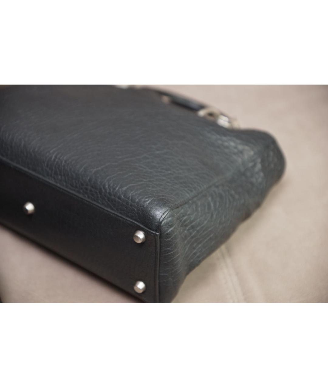 CHRISTIAN DIOR Черная кожаная сумка через плечо, фото 7