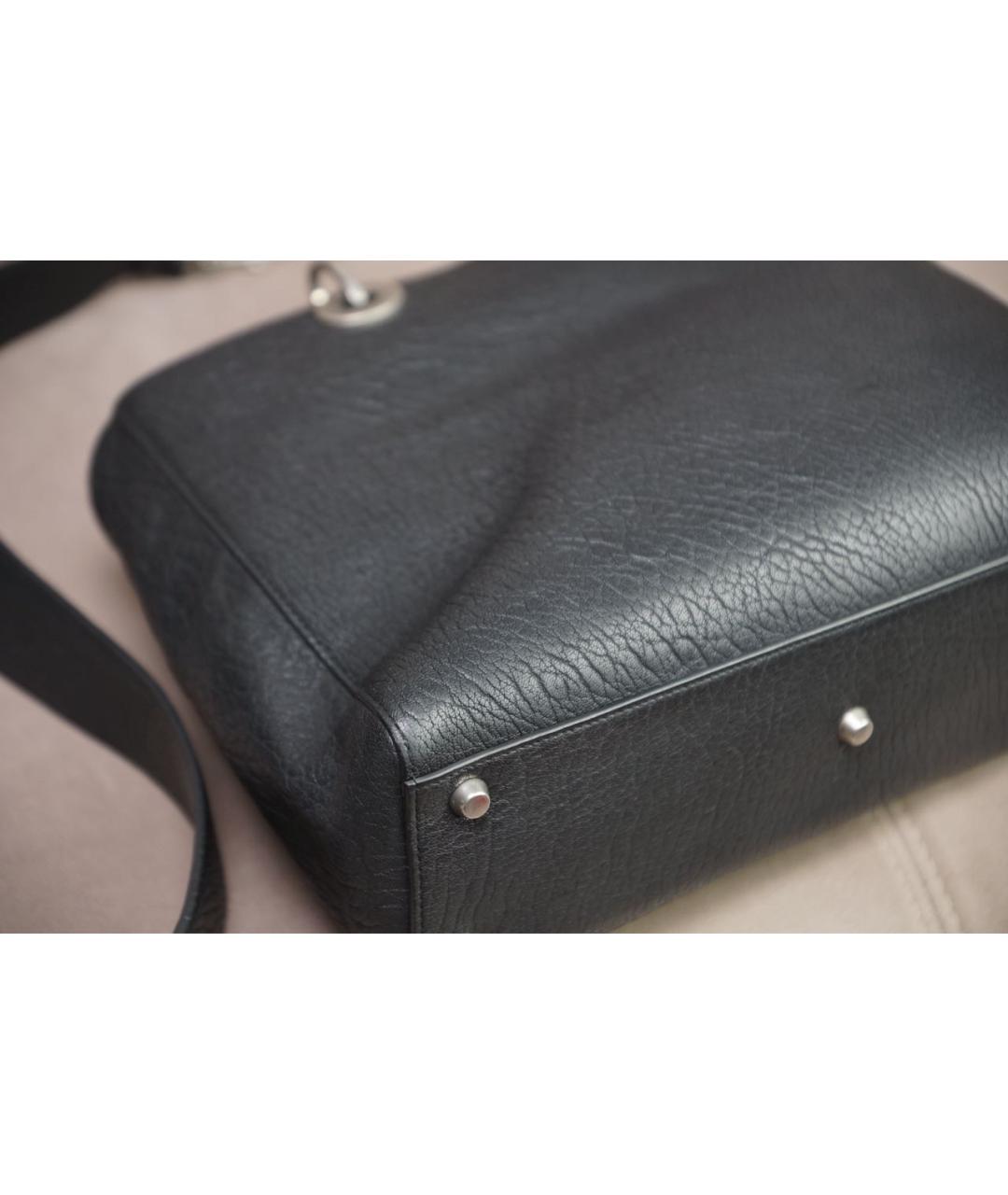 CHRISTIAN DIOR Черная кожаная сумка через плечо, фото 8