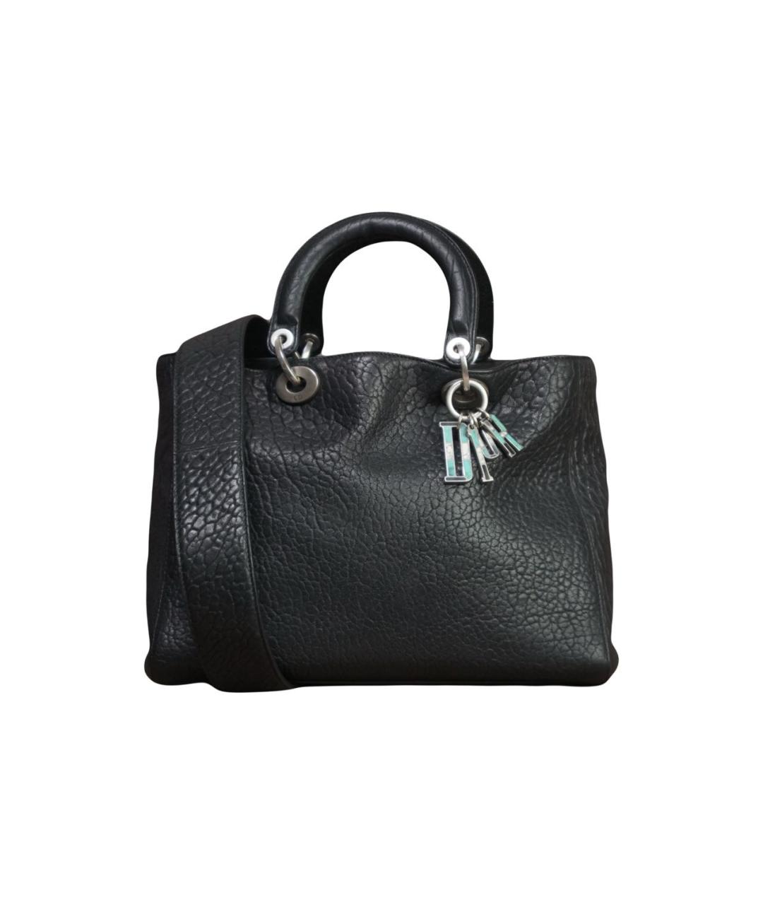 CHRISTIAN DIOR Черная кожаная сумка через плечо, фото 9