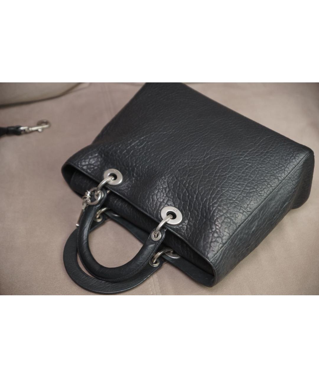 CHRISTIAN DIOR Черная кожаная сумка через плечо, фото 2