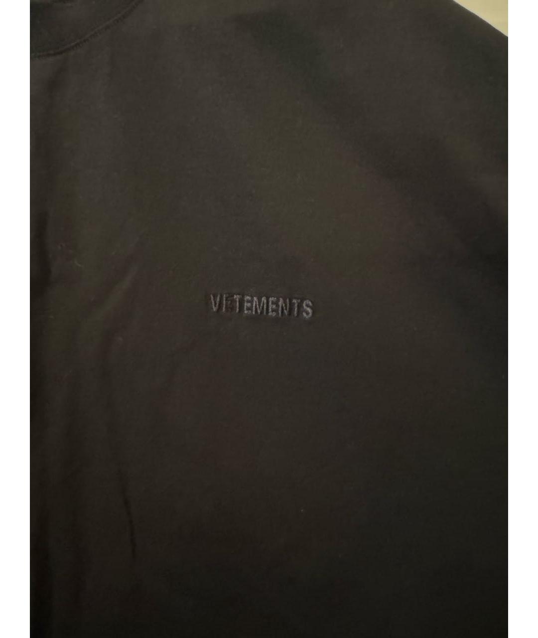 VETEMENTS Черная хлопковая футболка, фото 5