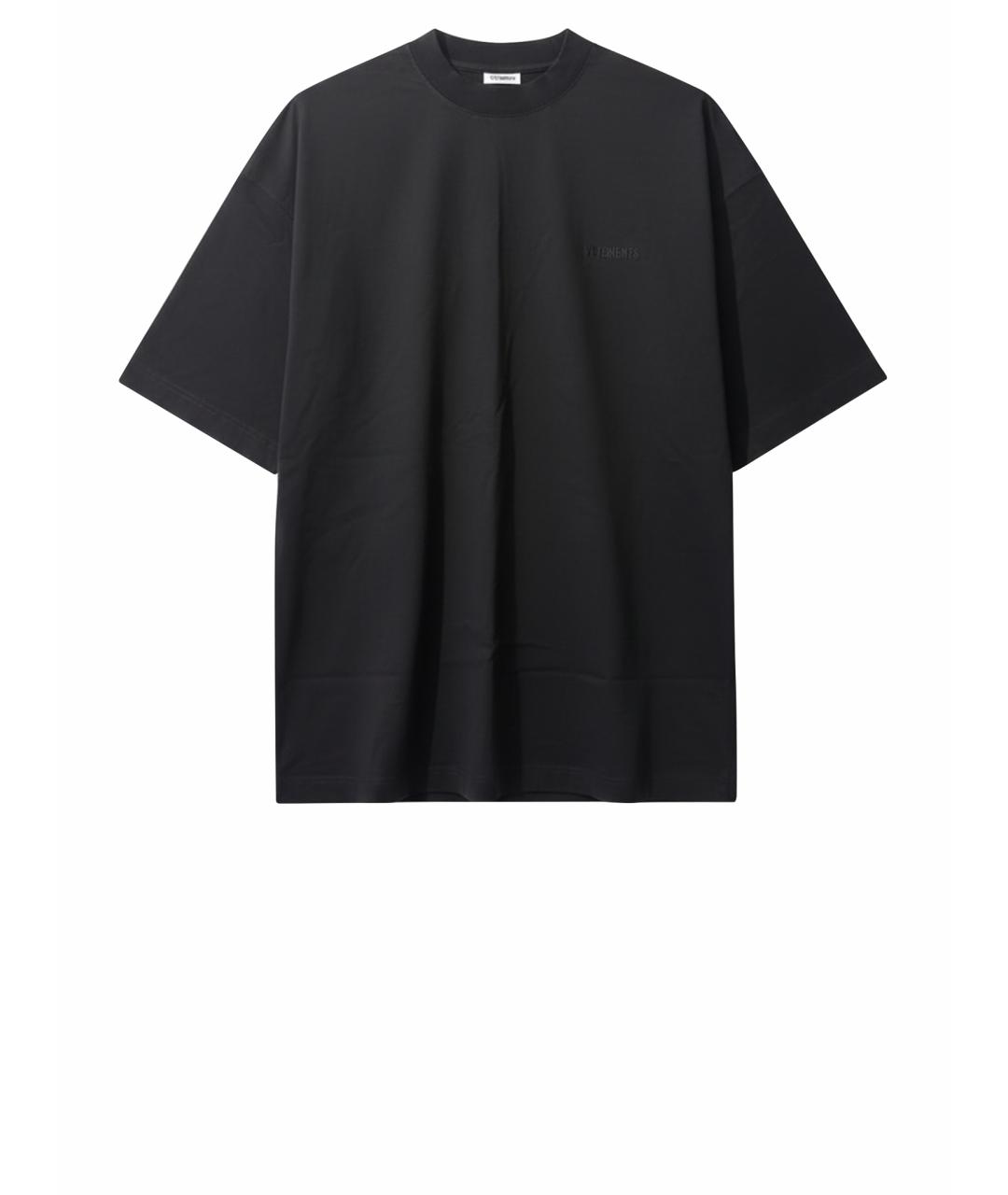 VETEMENTS Черная хлопковая футболка, фото 1