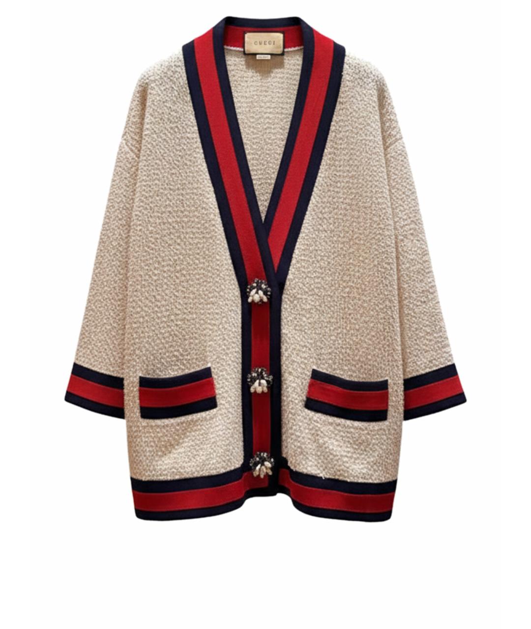 GUCCI Бежевый хлопковый кардиган, фото 1