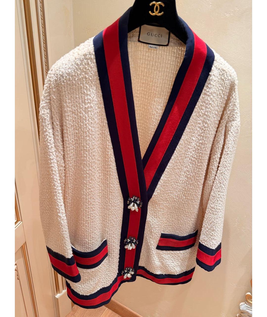 GUCCI Бежевый хлопковый кардиган, фото 3