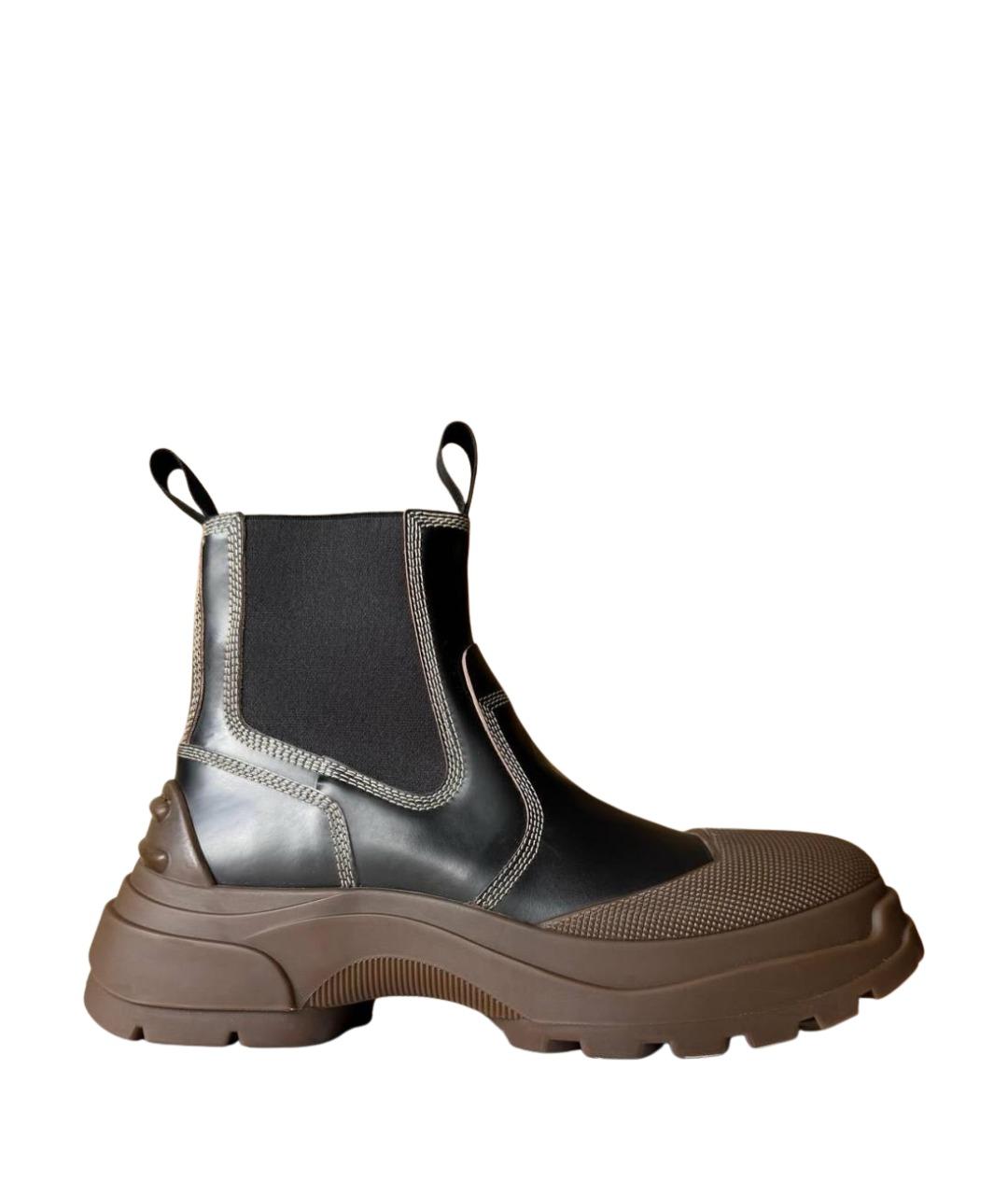 MAISON MARGIELA Черные кожаные высокие ботинки, фото 1