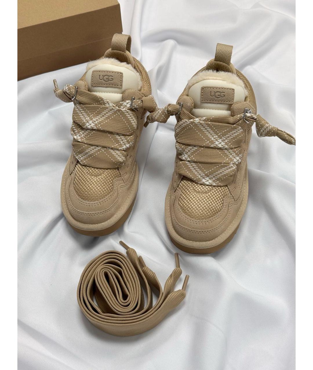 UGG AUSTRALIA Бежевые замшевые кроссовки, фото 6