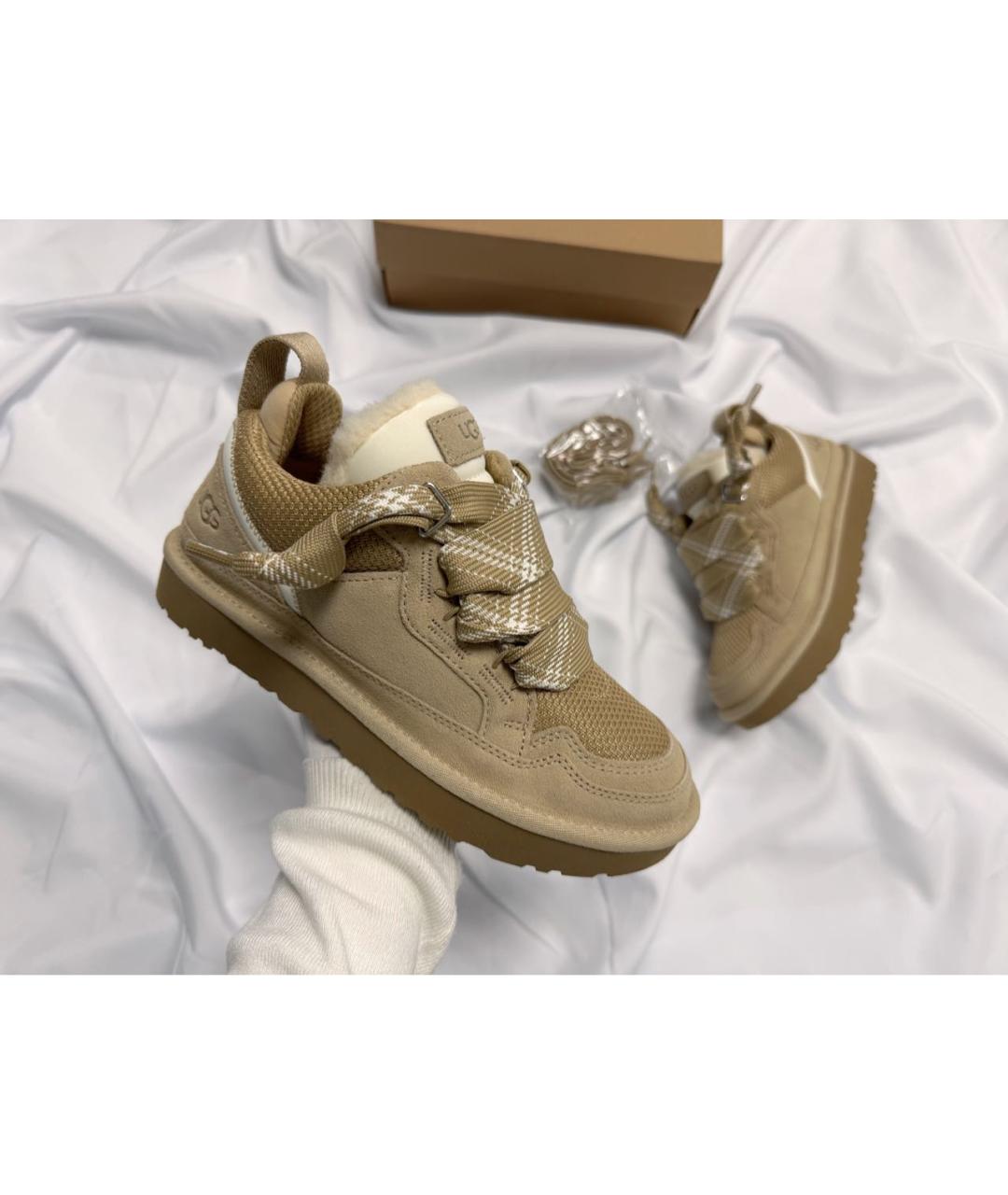 UGG AUSTRALIA Бежевые замшевые кроссовки, фото 2