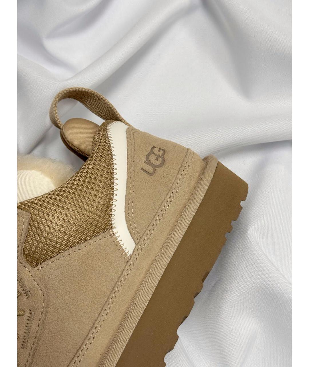 UGG AUSTRALIA Бежевые замшевые кроссовки, фото 4