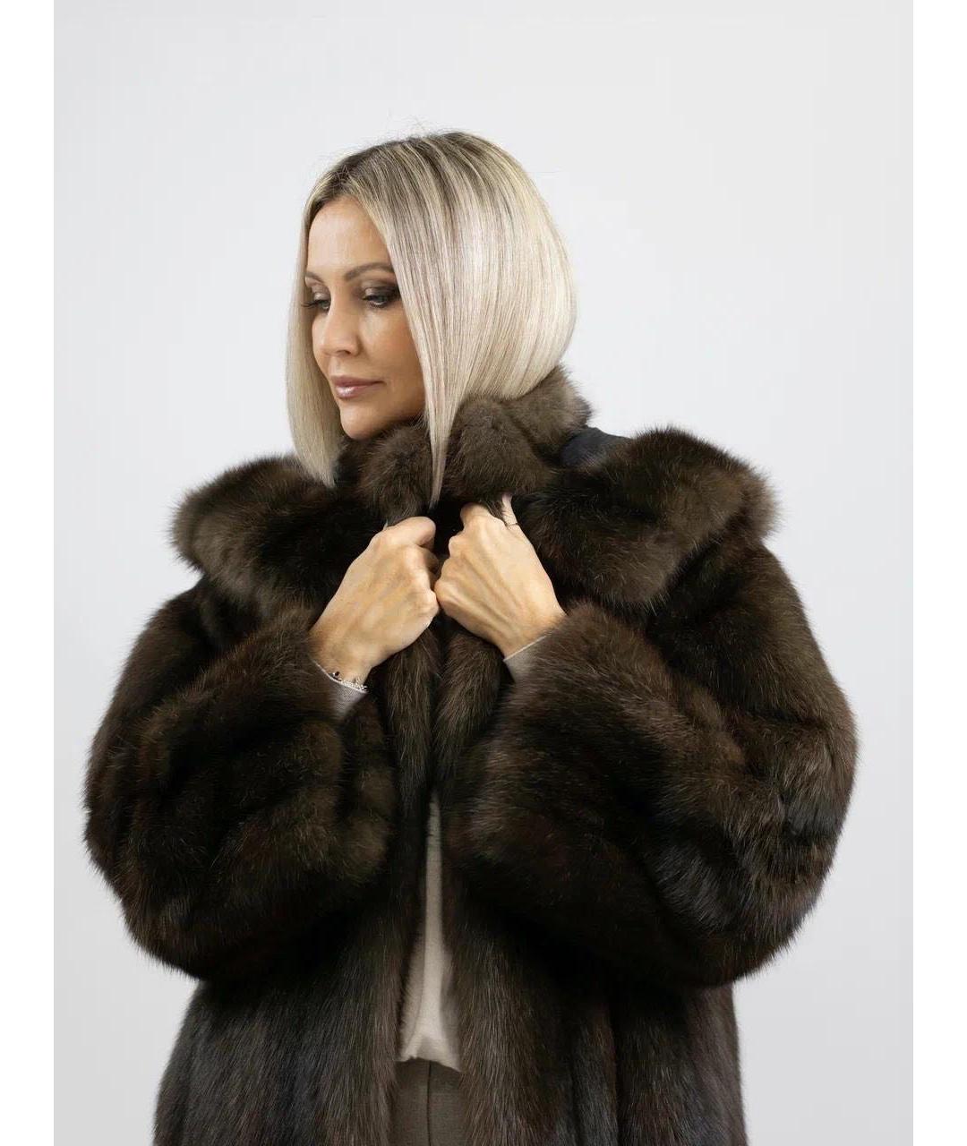 FENDI Коричневая меховая шуба, фото 5