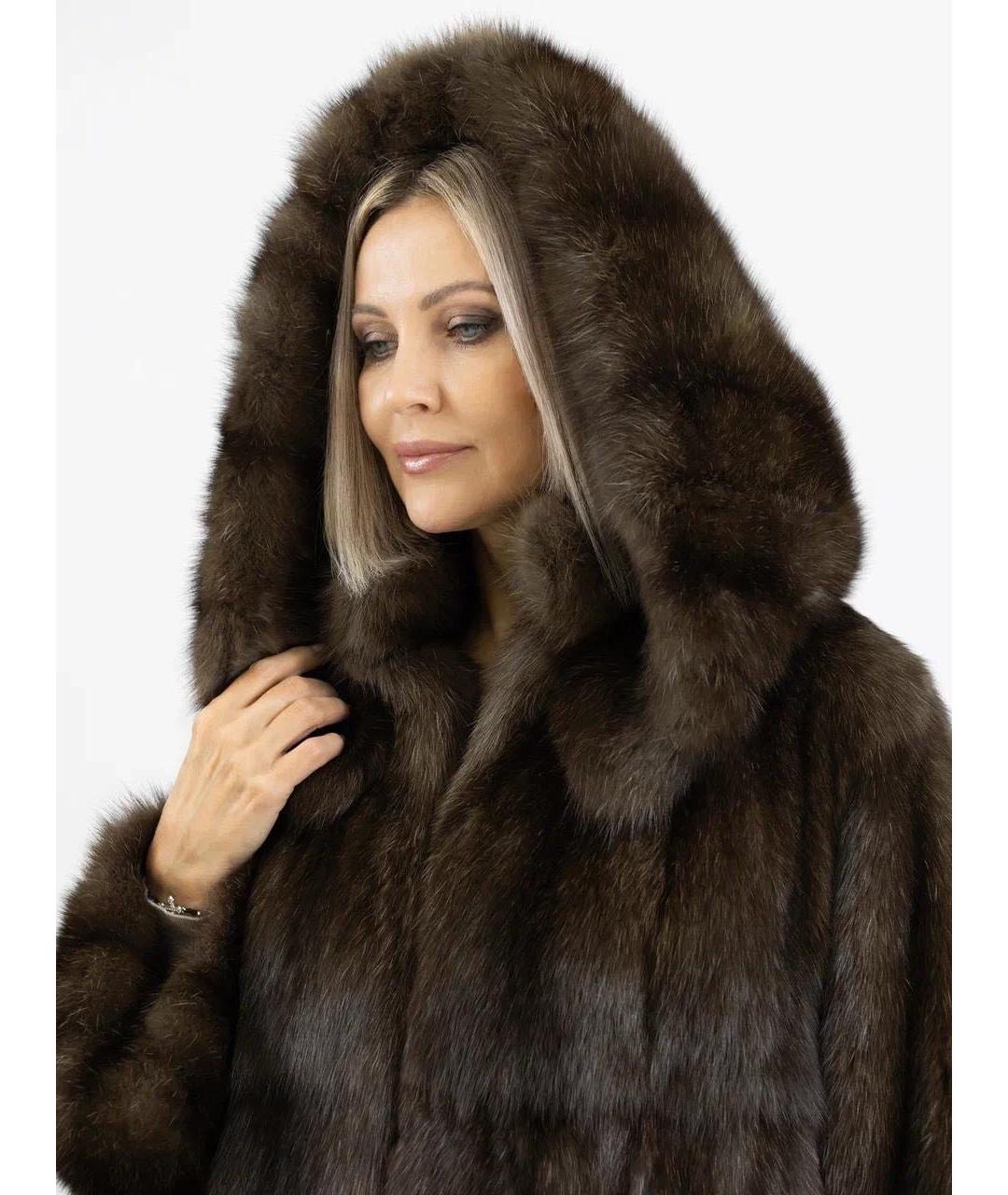 FENDI Коричневая меховая шуба, фото 8