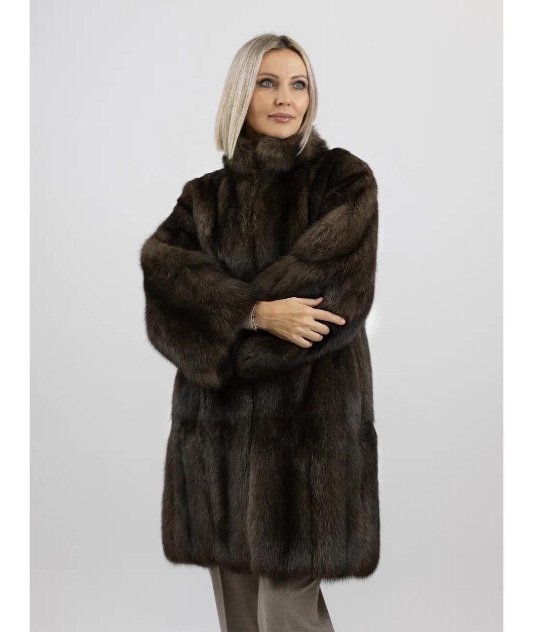 FENDI Коричневая меховая шуба, фото 6