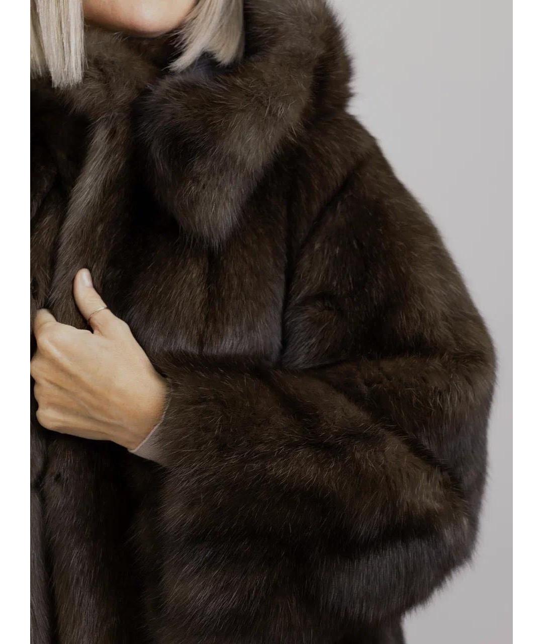 FENDI Коричневая меховая шуба, фото 7