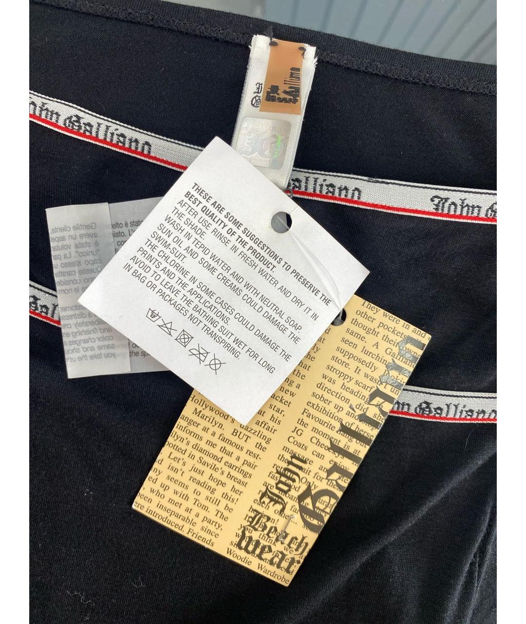 JOHN GALLIANO Черная вискозная юбка мини, фото 3