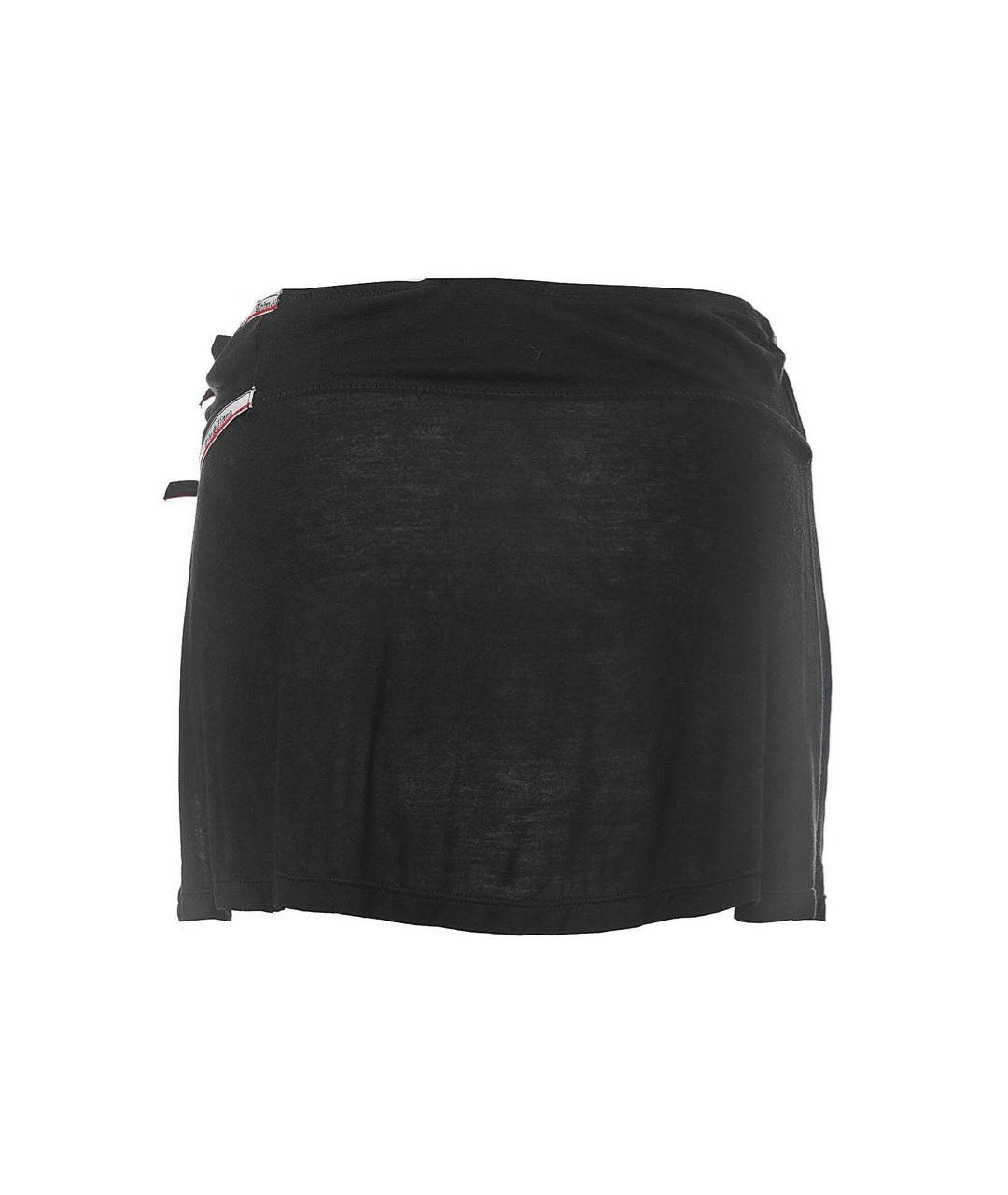 JOHN GALLIANO Черная вискозная юбка мини, фото 2