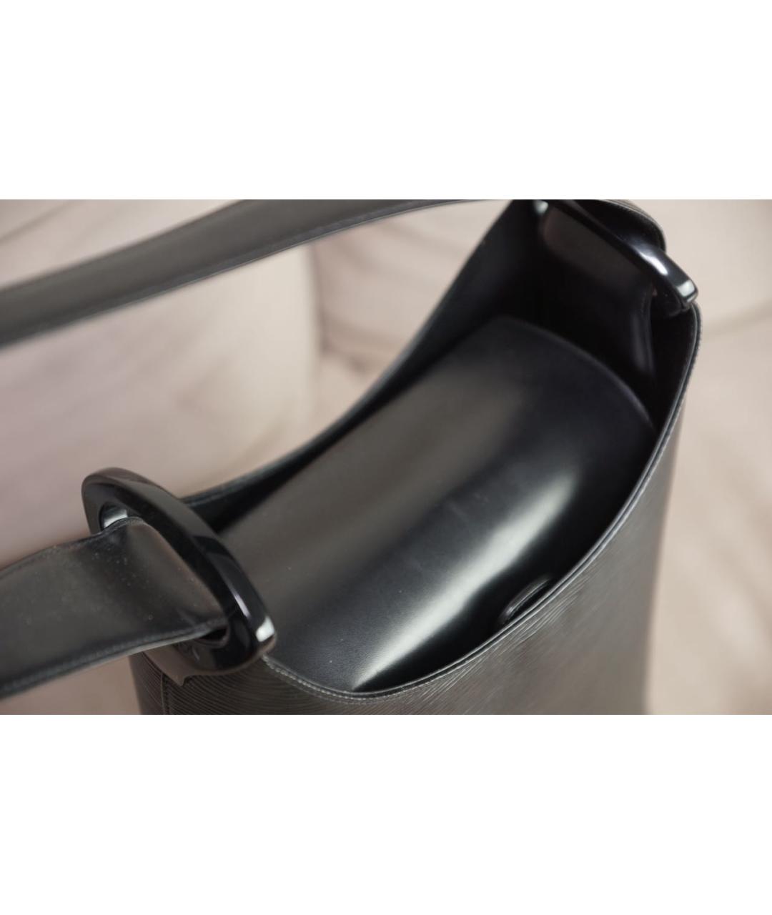 LOUIS VUITTON Черная кожаная сумка через плечо, фото 8