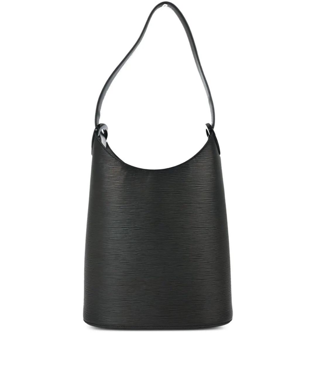 LOUIS VUITTON Черная кожаная сумка через плечо, фото 9