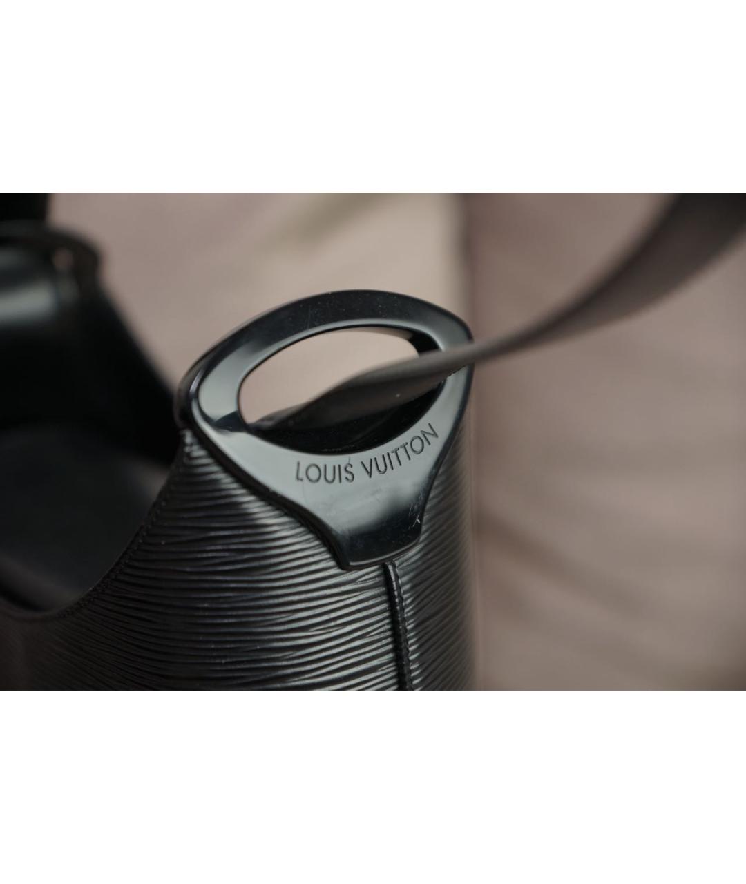 LOUIS VUITTON Черная кожаная сумка через плечо, фото 5