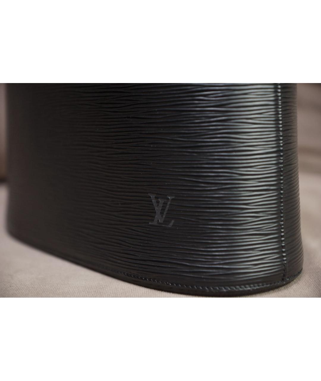 LOUIS VUITTON Черная кожаная сумка через плечо, фото 3