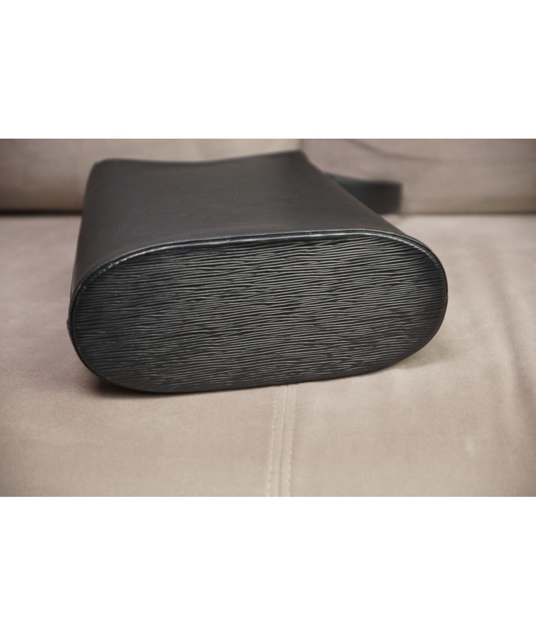 LOUIS VUITTON Черная кожаная сумка через плечо, фото 6