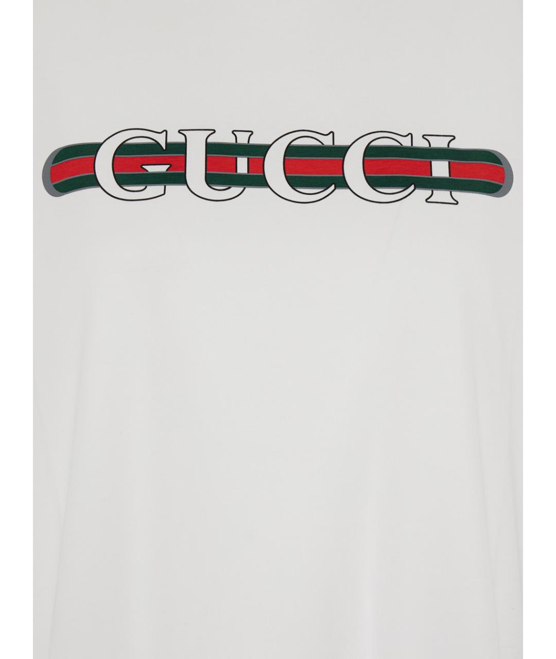 GUCCI Белая хлопковая футболка, фото 3