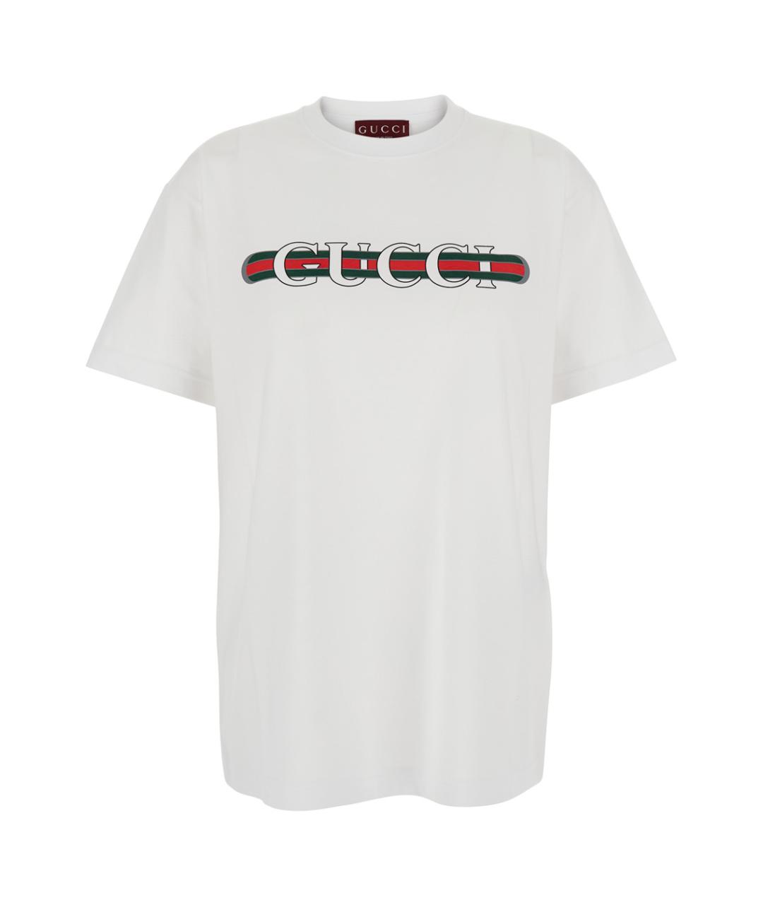 GUCCI Белая хлопковая футболка, фото 1