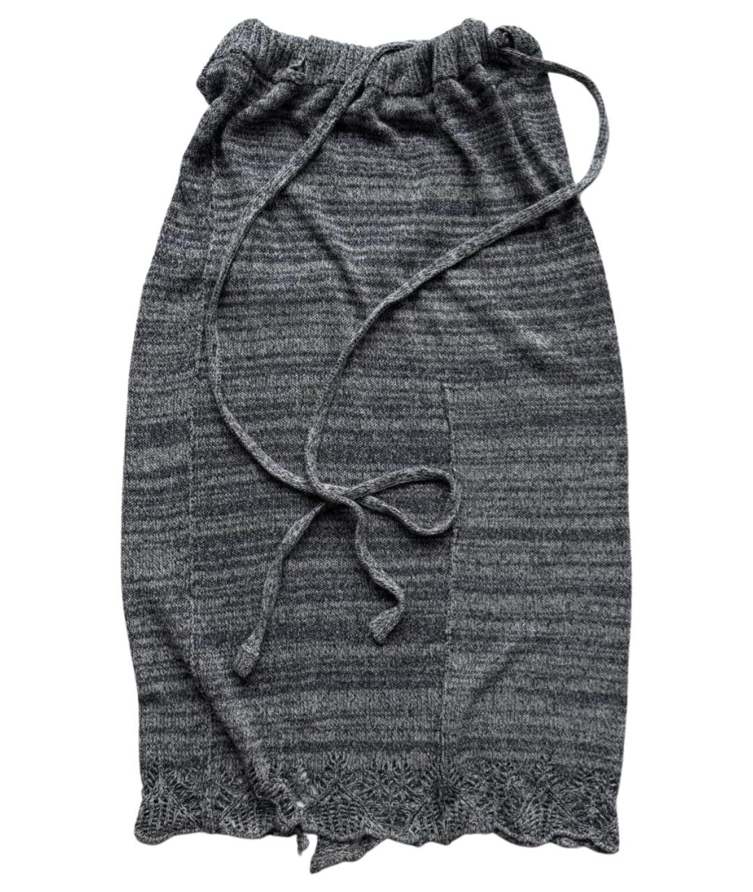 YOHJI YAMAMOTO Серая шелковая юбка макси, фото 1