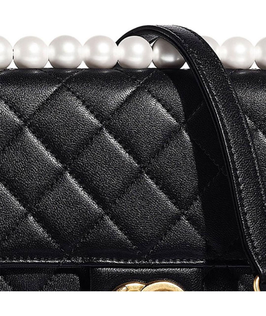 CHANEL Черная кожаная сумка через плечо, фото 4