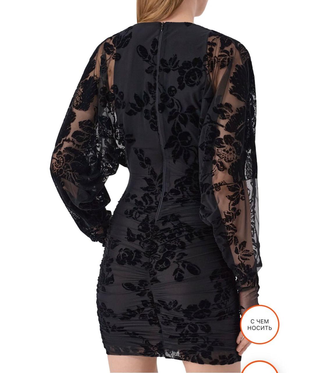 PINKO Черное полиамидовое коктейльное платье, фото 2