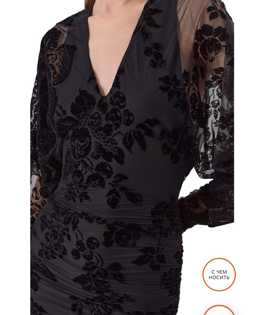 PINKO Черное полиамидовое коктейльное платье, фото 4