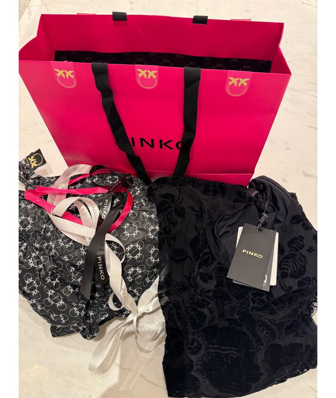 PINKO Черное полиамидовое коктейльное платье, фото 5