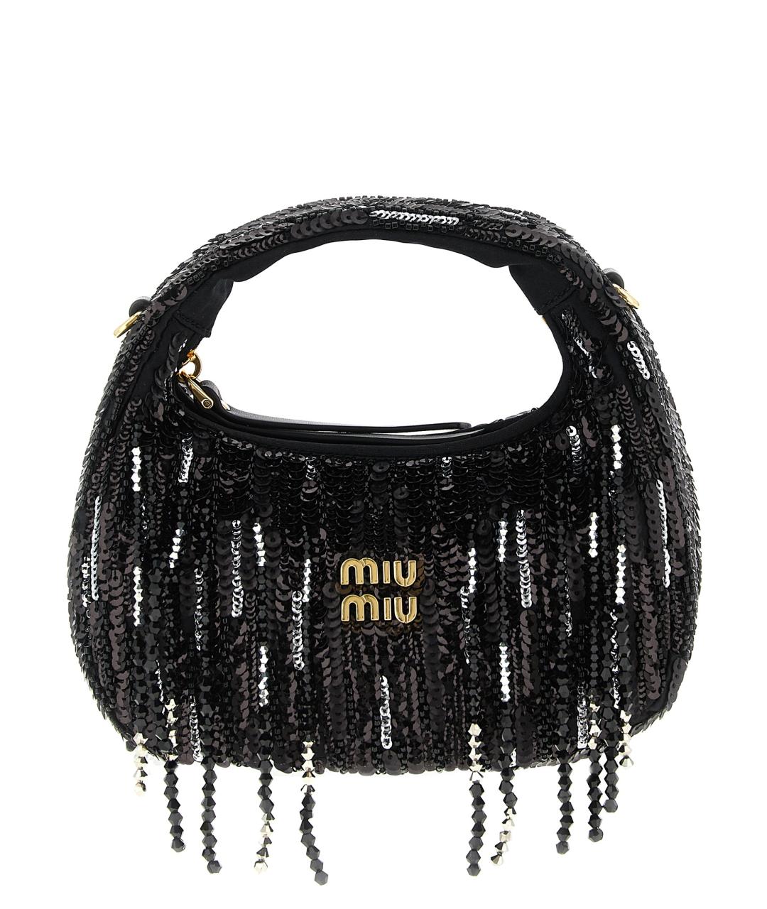 MIU MIU Черная синтетическая сумка с короткими ручками, фото 1