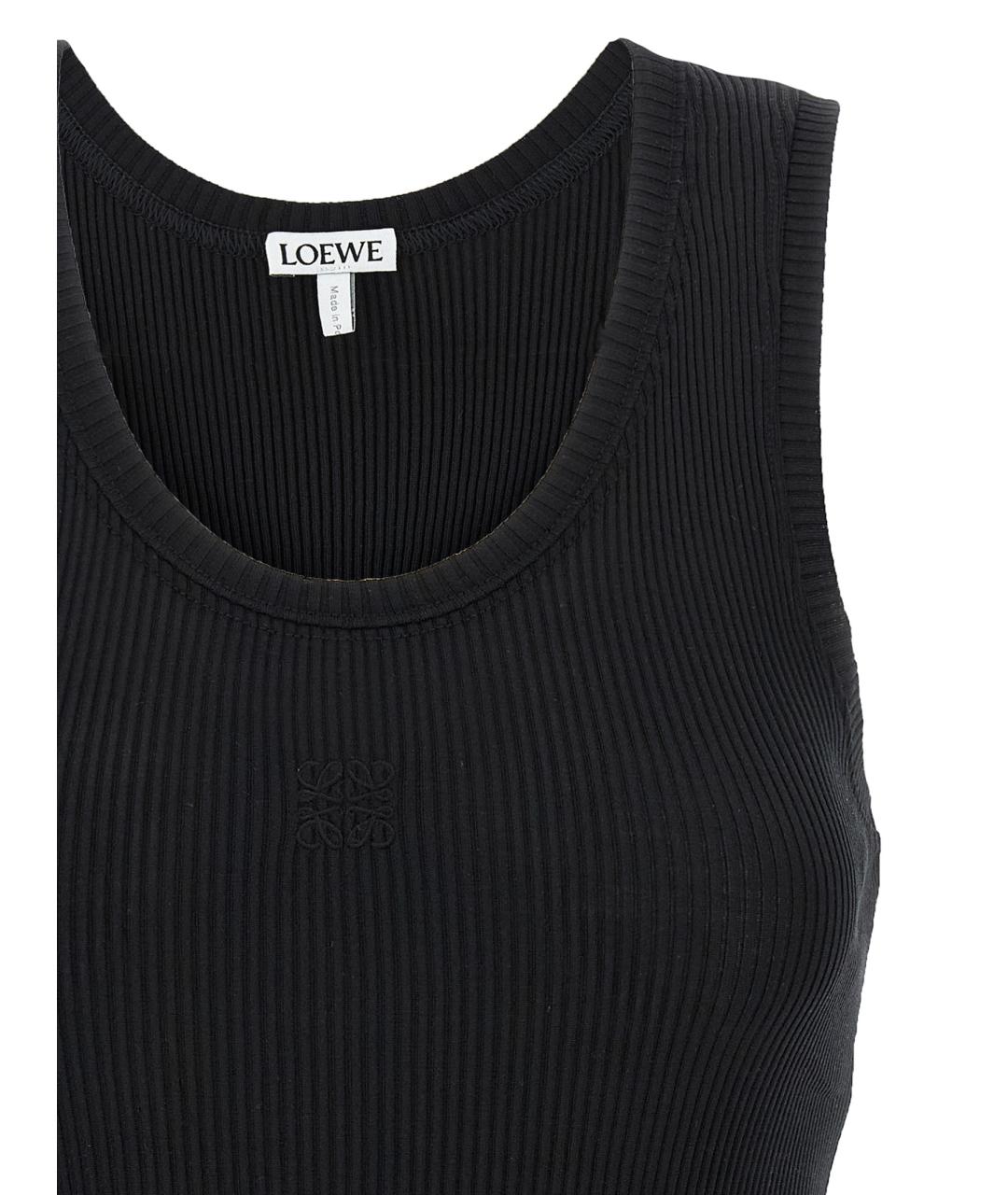LOEWE Черная шелковая майка, фото 2