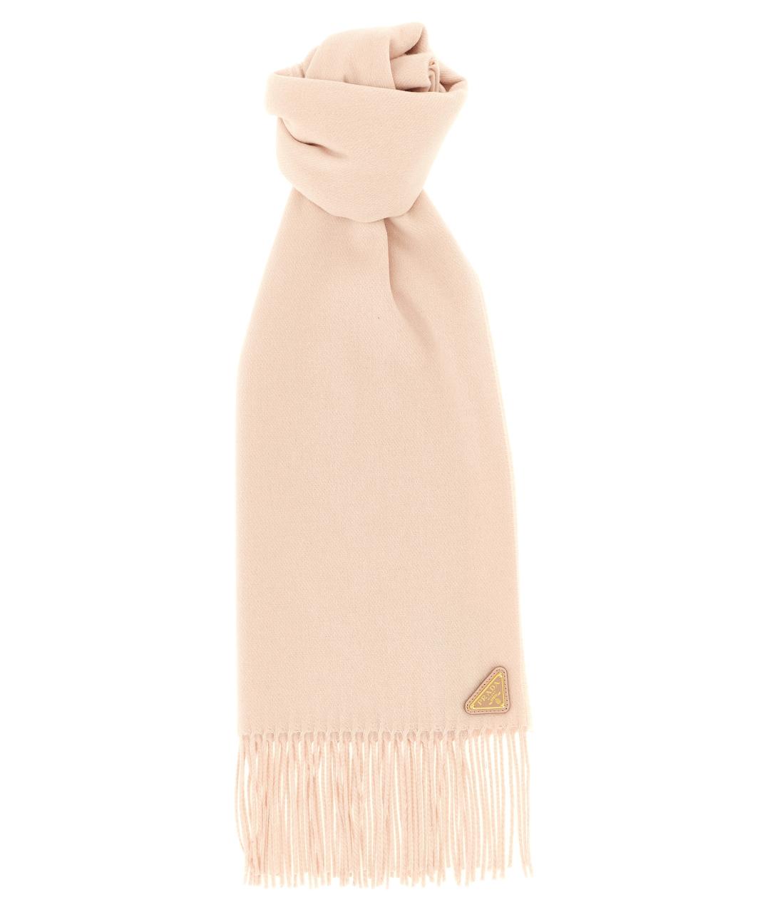 PRADA Розовый шелковый шарф, фото 1