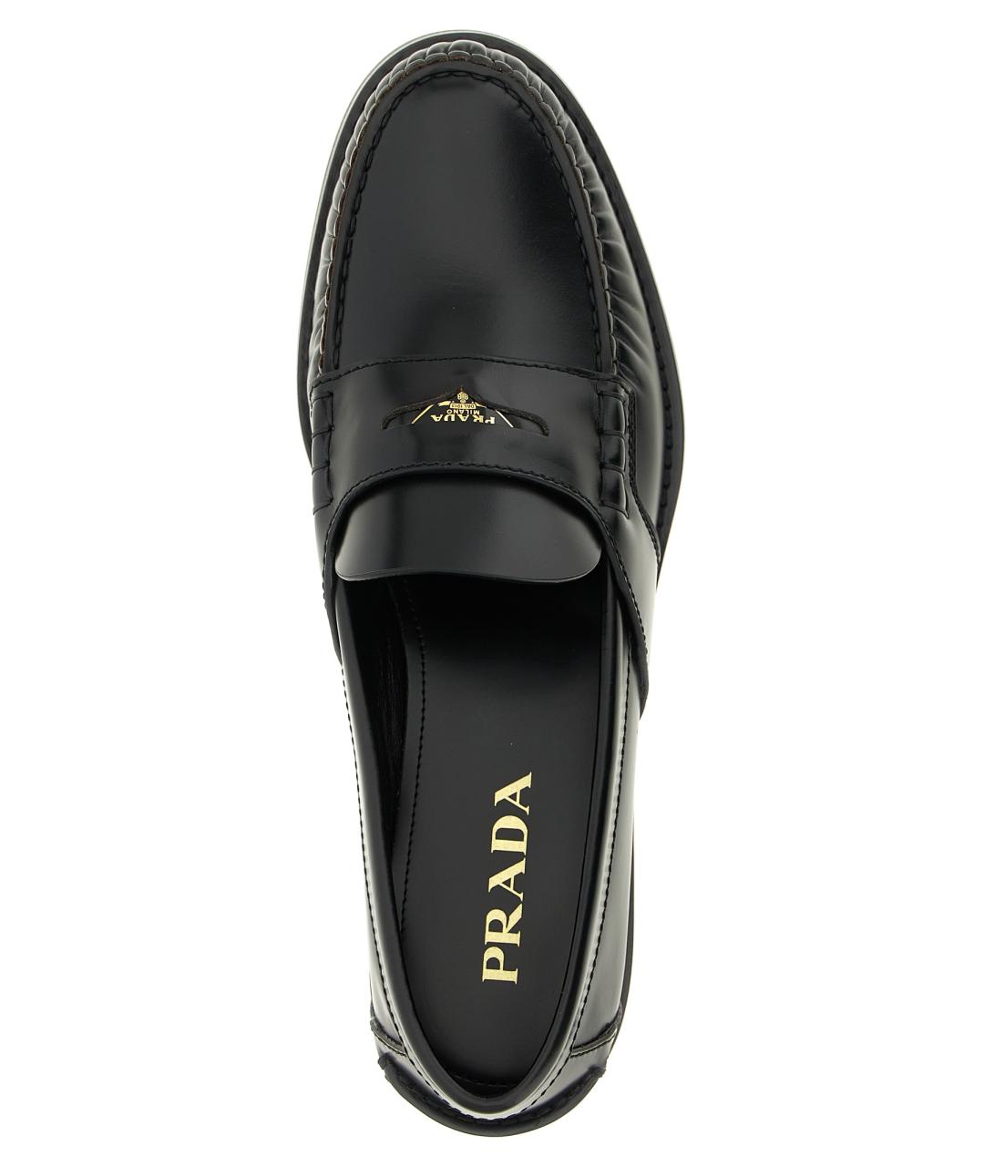 PRADA Черные кожаные лоферы, фото 4