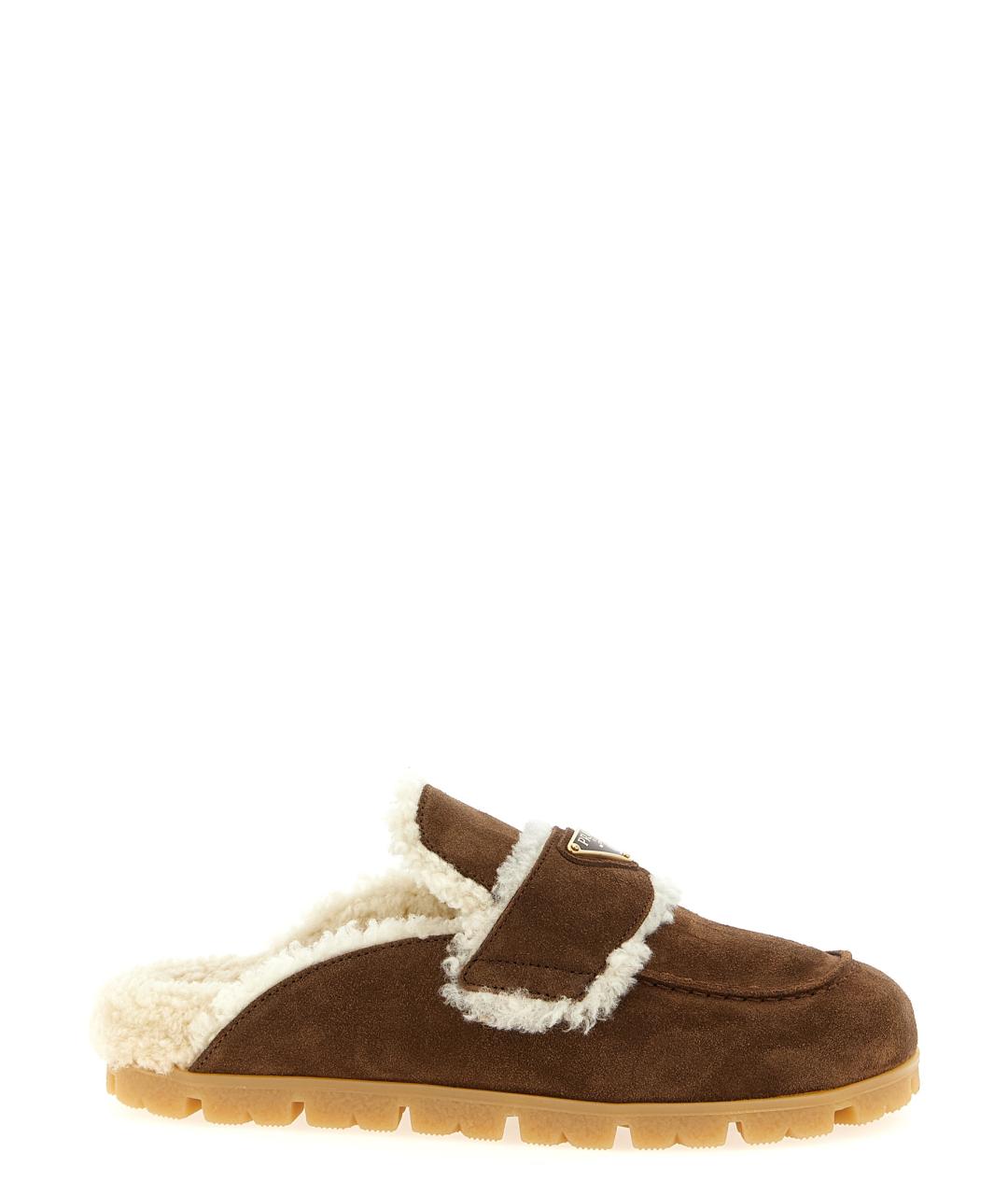 PRADA Коричневые замшевые сабо, фото 1